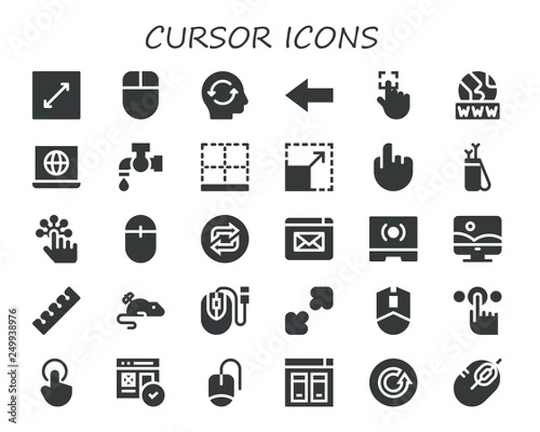 Fototapeta cursor icon set