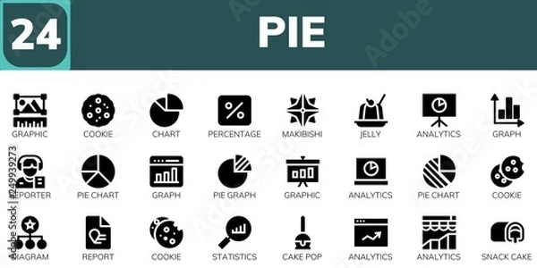 Fototapeta pie icon set