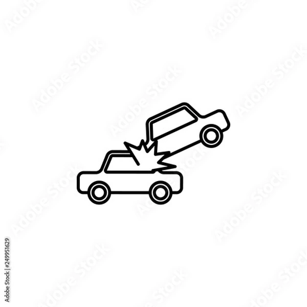 Obraz car crash, racing icon. Element of motor sport for mobile concept and web apps icon. Thin line icon for website design and development