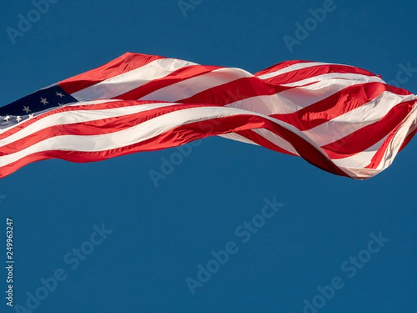 Fototapeta American Flag in the Wind