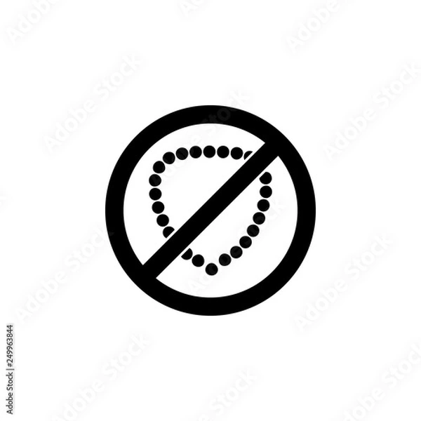 Fototapeta No jewelry sign icon. Simple glyph, flat vector element of ban, prohibition, forbid icons set for UI and UX, website or mobile application