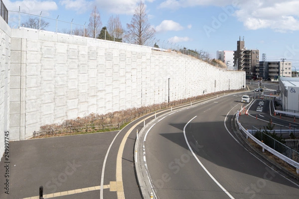 Obraz コンクリート擁壁と道路