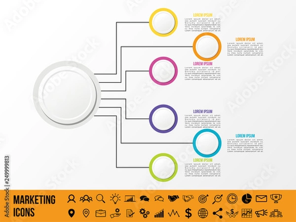 Obraz Modern Vector Infographics Elements Design Template. Business Data Visualization Infographics Timeline with Marketing Icons most useful can be used for workflow, presentation, diagrams, annual reports
