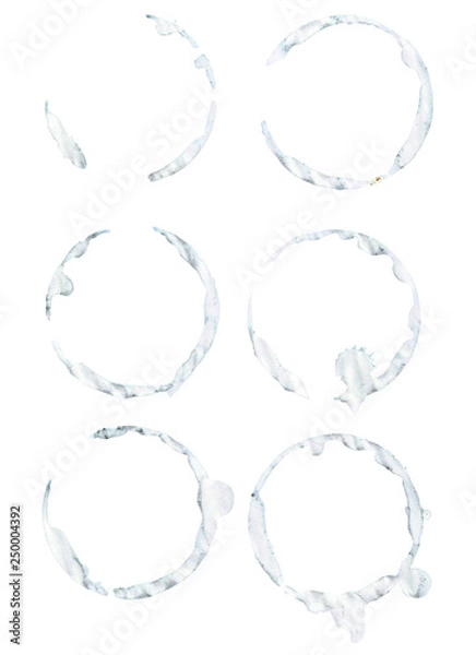 Fototapeta mug imprint, stains from mugs isolated