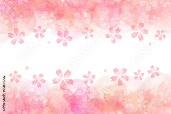 Fototapeta 桜 花 春 水彩 背景