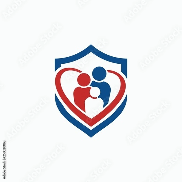 Obraz family protection logo, simple and easy to remember