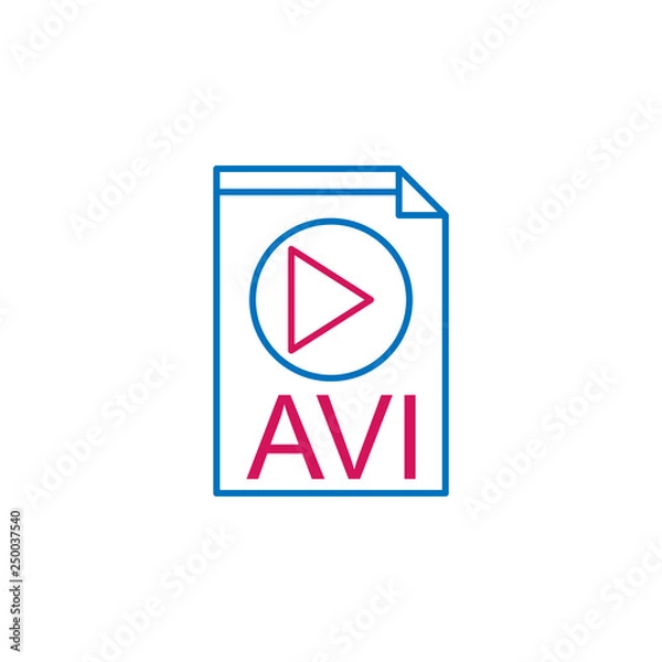 Fototapeta Video production, avi  icon. Element of 2 color video production icon. Premium quality graphic design icon. Signs and symbols collection icon for websites, web design