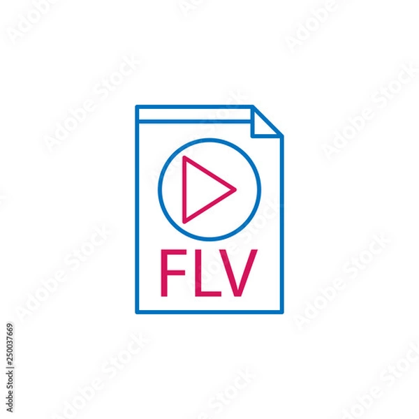 Fototapeta Video production, flv icon. Element of 2 color video production icon. Premium quality graphic design icon. Signs and symbols collection icon for websites, web design