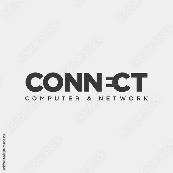 Fototapeta connect text logo template vector illustration icon element
