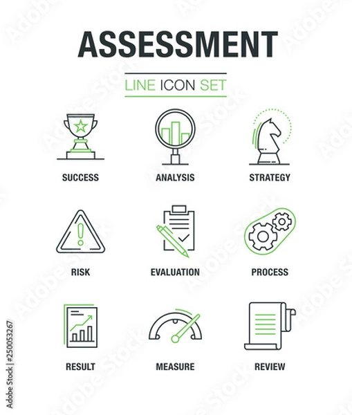 Fototapeta ASSESSMENT LINE ICON SET