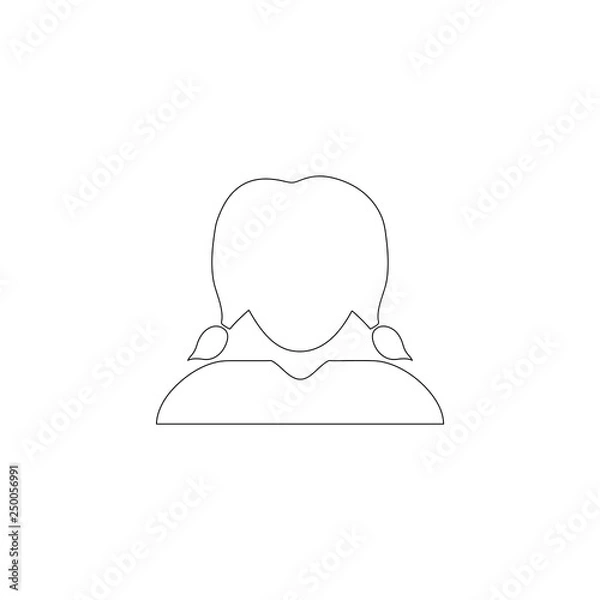 Obraz Woman profile. flat vector icon