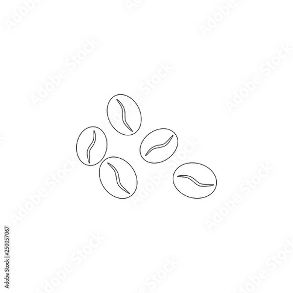 Obraz Coffee beans. flat vector icon
