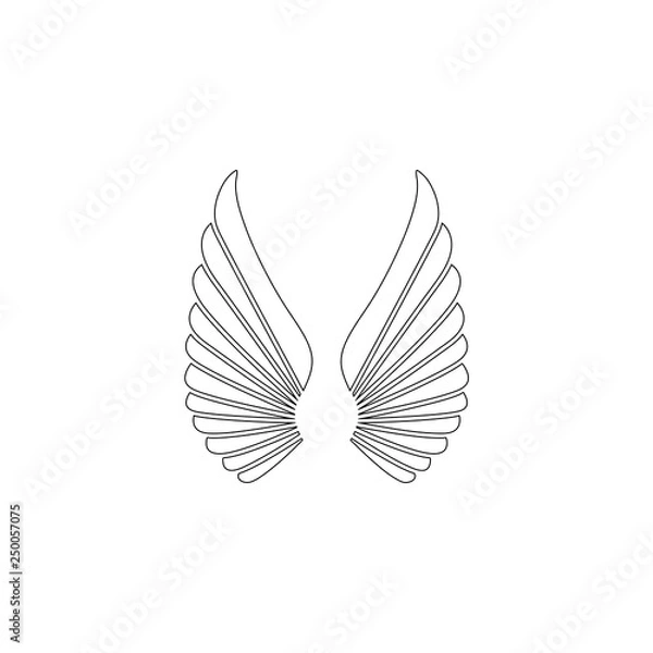 Obraz Bird wings. flat vector icon