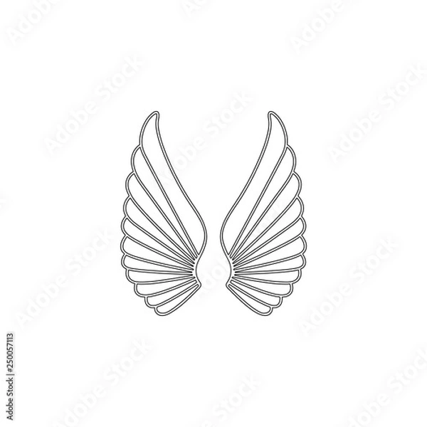 Obraz Angel wings. flat vector icon