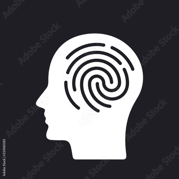 Fototapeta Face ID or Fingerprint Detector on Smartphone Touch Screen. vector illustration isolated