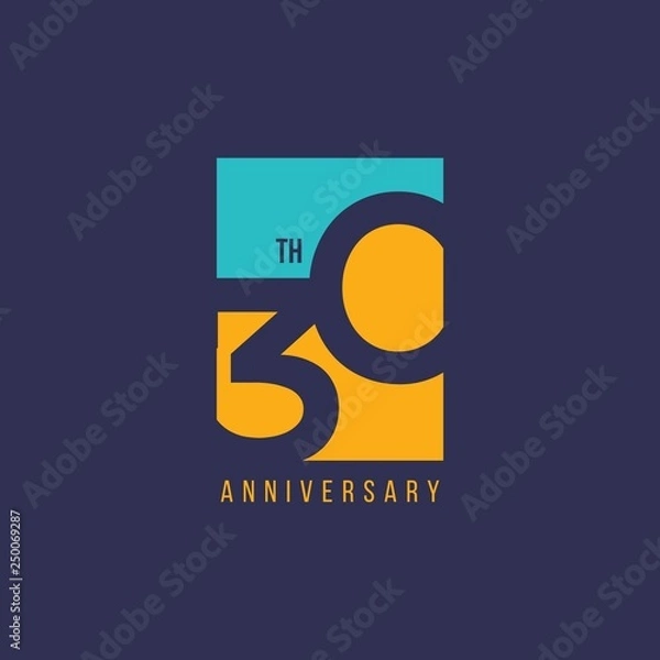 Fototapeta 30 Year Anniversary Vector Template Design Illustration