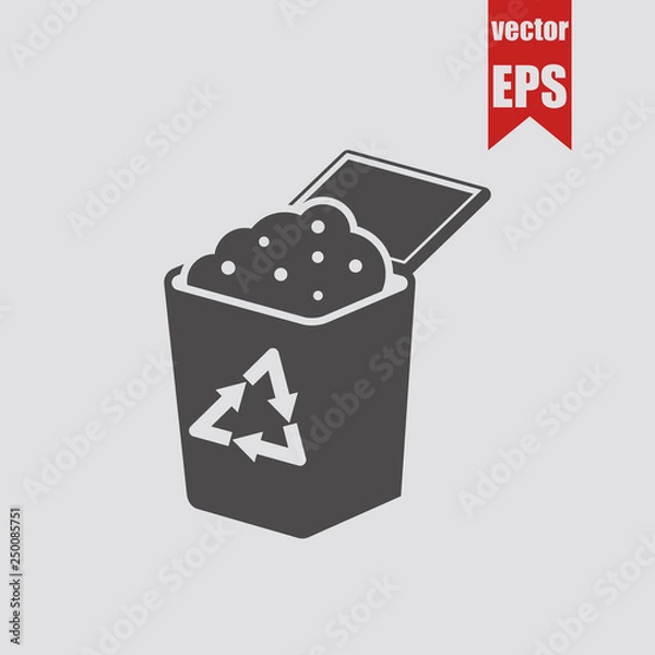 Fototapeta Trash can icon.Vector illustration.