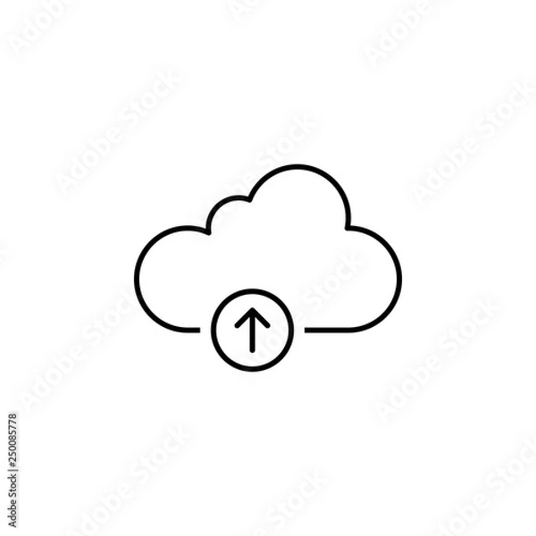 Fototapeta cloud storage upload outline icon. Signs and symbols can be used for web, logo, mobile app, UI, UX