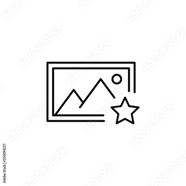 Fototapeta album favorite picture outline icon. Signs and symbols can be used for web, logo, mobile app, UI, UX