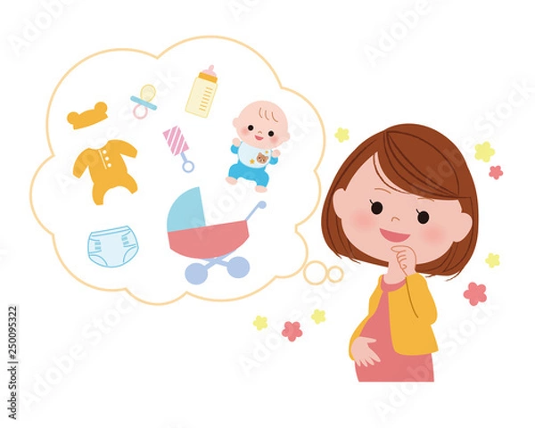 Fototapeta 出産準備について考える妊婦さん