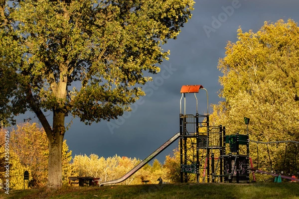 Obraz Spielplatz im Herbst