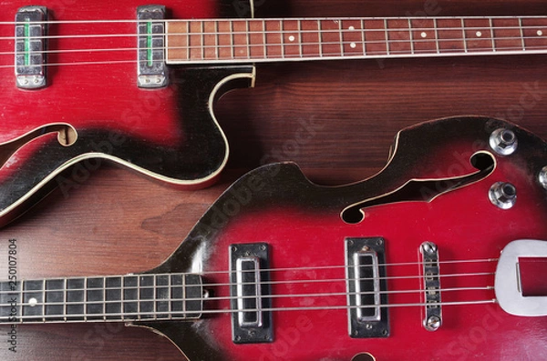 Obraz Two bass guitars