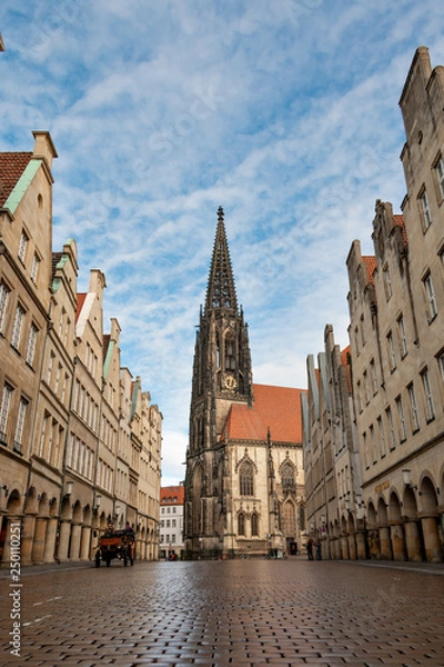 Obraz St. Lamberti Kirche, Prinzipalmarkt, Münster Nordrhein-Westfalen  (NRW)