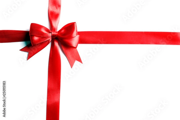 Obraz Red bow and ribbon isolated on white background. Insulation.