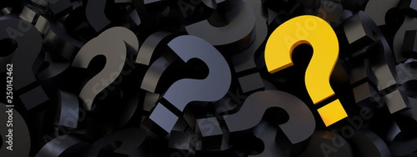 Fototapeta colored question marks background concept. 3D Rendering.