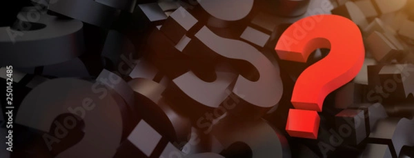 Fototapeta colored question marks background concept. 3D Rendering.