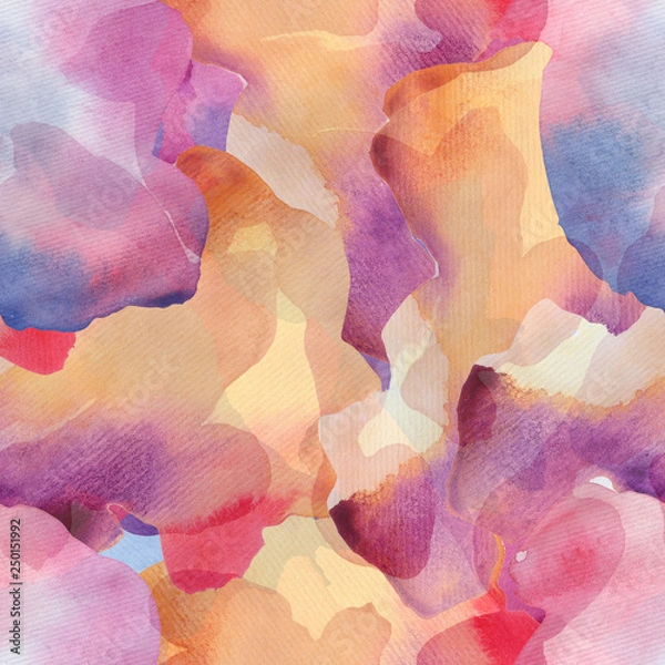 Obraz Stains. Spray. Seamless pattern with watercolor stains. Watercolor background for wallpapers, paper and fabric. Watercolor painting with beautiful stains. - Illustration