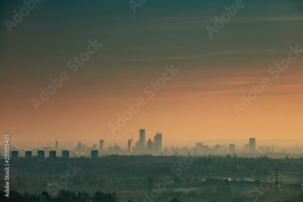 Fototapeta sunset over Manchester