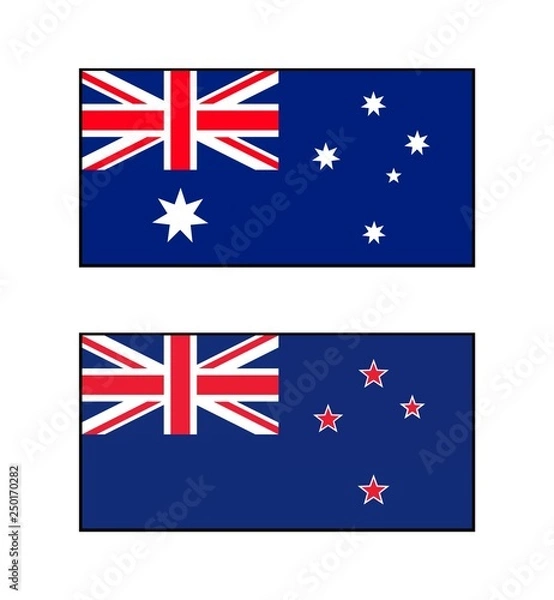 Obraz オーストラリア国旗とニュージーランド国旗