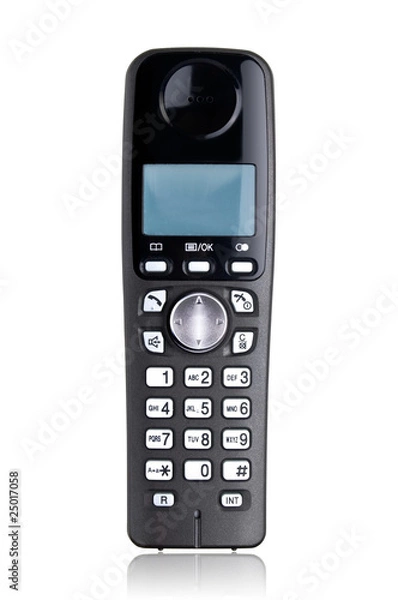 Obraz Cordless phone isolated on white background