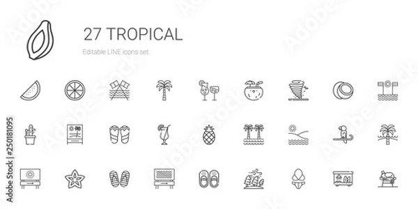 Obraz tropical icons set