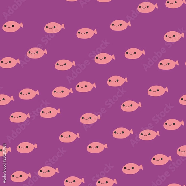 Obraz Seamless pattern with Kawaii elements. Vector