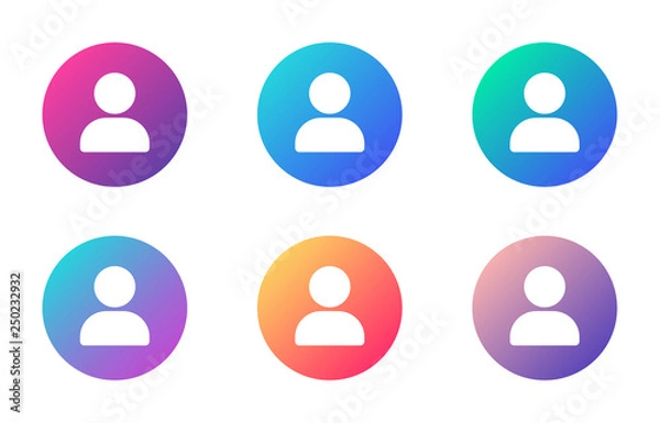 Fototapeta user account ui web button. ui elements. user vector icons on trendy gradients for web, mobile and user interface design