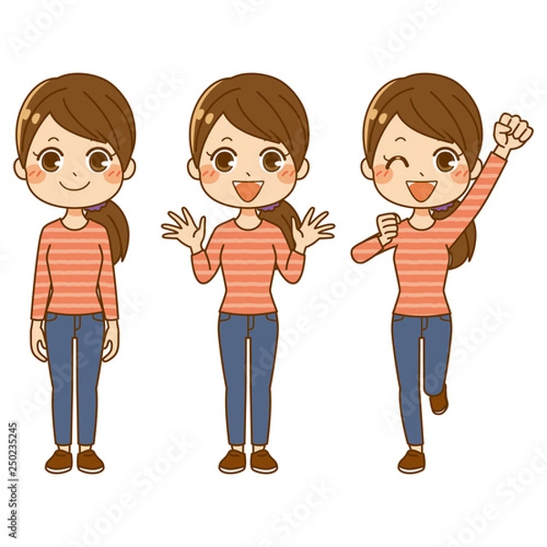 Fototapeta 女性全身３パターン