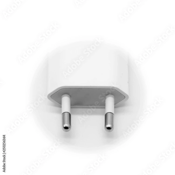 Fototapeta white plug on white background