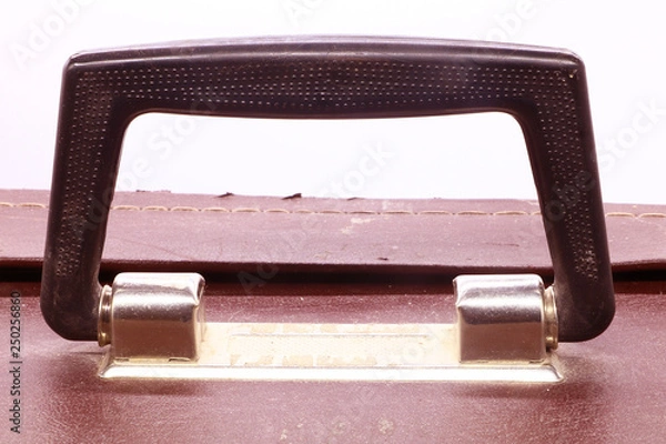 Obraz close up old vintage suitcase handle