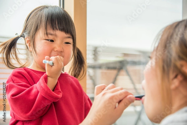 Obraz 歯磨きをする子供