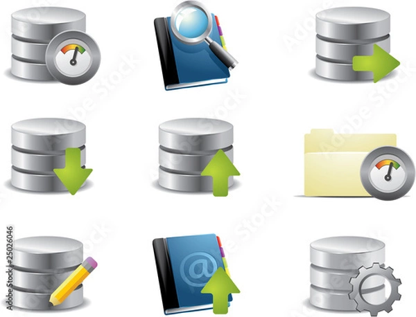 Obraz Vector database and catalog icon set