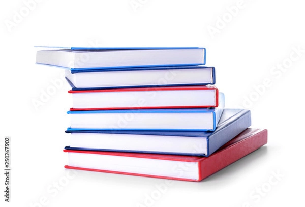 Fototapeta Stack of books on white background