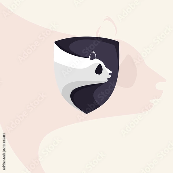 Obraz animal logos with a combination of shields, a modern logo