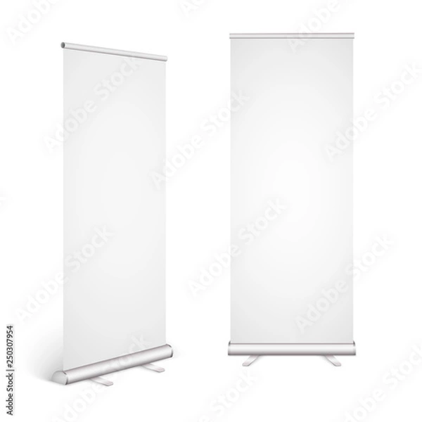 Fototapeta Roll up banner isolated on white background. Eps10 vector.