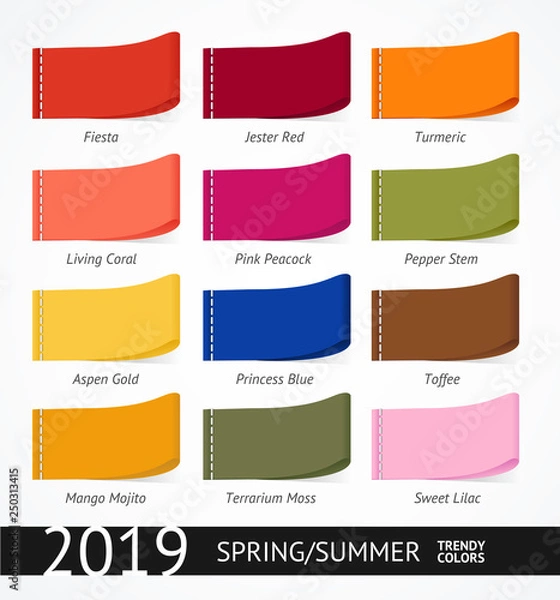 Fototapeta Spring and Summer Trendy Colors Label Set. Vector