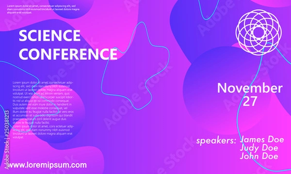 Fototapeta Science conference invitation flyer Fluid backdrop