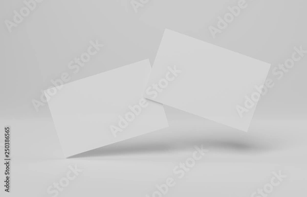 Fototapeta Floating business card mockup isolated 3d rendering