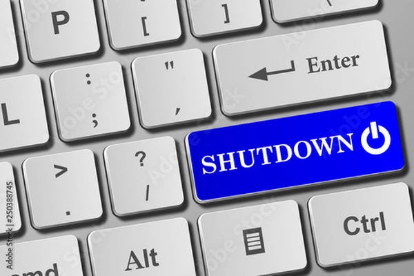 Fototapeta Shutdown button on keyboard