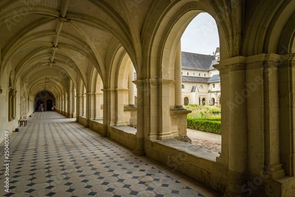 Obraz Covered alley and porch in Fontevraud abbey